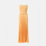 L’IDEE MAYA Orange Pleated Dress size 12 flaw near bottom Photo 4