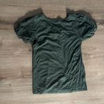 Chic Dark Green Puff Sleeve Blouse Size L Photo 1