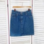 Christopher & Banks  Denim A Line Skirt Blue 4 Knee‎ Length Photo 5