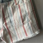 American Eagle  High Waist Cut-Off Striped Patchwork Denim Mom Shorts Size 2 Photo 4