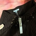 She & Sky  Pinstripe Lace Up High Waisted Shorts Photo 2