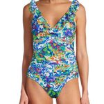 Ralph Lauren Lauren  Floral Ruffle One Piece Women’s Swimsuit Size 14 Photo 0