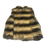 Dimri Women's XL Faux Fur Fully Lined Vest Striped Brown High Neck Mink Photo 6