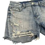 Judy Blue  Rainbow Splatter Distressed Denim Short Photo 1