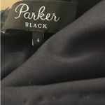 Parker Black Sequined Cocktail Dress Bling Rave Sz 4 Cinched Side New Year Navy Photo 3