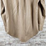 LBLC Max Button Up Shirt Long Sleeve in Taupe Tan Size Small NWT Faux Leather Photo 9