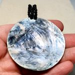 Hand Painted Abalone Shell Large Pendant 2.5" Photo 2