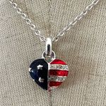USA heart flag pendant necklace Blue Photo 0