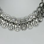 Walleska Soda Pop Tab Crochet Necklace Bracelet Set Statement ✨ Silver Photo 4