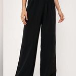 Nasty Gal NWT | High Waisted Turn Up Hem Wide Leg Trousers Black Size 10 Photo 0