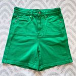 Judy Blue High Rise Green Garment Dyed Tummy Control Denim Shorts Medium Photo 2