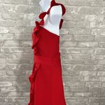 Likely Red Vivianna Asymmetrical Ruffle Single Strap Romper Photo 3