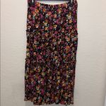 vintage floral skirt with vibrant colors on a black background long modest Photo 4