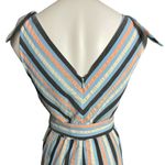 Lela Rose Stripped V Neck Bow Tie Belted Wide Leg Jumpsuit Size 2 Photo 9