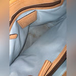 Coach RARE Vintage Woven Bucket Nuetral Vachetta Leather Monogram HandBag Purse Photo 13