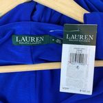 Ralph Lauren Blue Long Sleeve Faux Wrap Bodice Midi Dress NEW 6 Photo 3