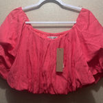 DO+BE  Vibrant Pink coral Layered Sleeve Crop Top Photo 0