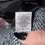 Adrienne Vittadini Adrienne Vittadin Women Black White Plaid Hooded Cardigan Sweater Fringe Size S Photo 2