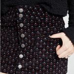 Free People NWOT Joanie Floral Mini Skirt Corduroy Black Red Pattern Academia S Photo 5