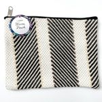 Woven tote bag with small zipper bag boho Black Photo 3