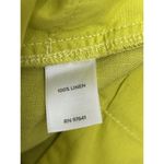 J. Jill Love Linen Pants Women's Small Lime Green 100% Linen Wide Leg Cropped Yellow Photo 3