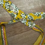 Free People NWOT HALTER CROP TOP SCARF TOP SZ SMALL FLORAL YELLOW GREEN Photo 2