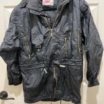 Vintage Ossi Black Skiwear Pullover Hooded Ski Jacket Photo 2