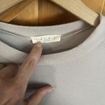 Illa Illa  Women's Size Large Ivory Dress Ribbed Long Sleeve Ruched Drawstring‎ Photo 3