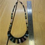 Lee Sands Rainbow Inlay Multicolor Beaded Collar Necklace NWT Black Photo 6