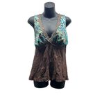 Bisou Bisou Y2K Lace Floral Silk Cami Tank Top Photo 1