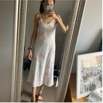 All Saints Benno Slip Dress Pink & White, Trendy Tie-Dye SMALL Photo 3