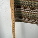 Studio Y Y2k Mocha Chocoloate Brown Geometric Print Cowl Neck Going Out Top Med Photo 5