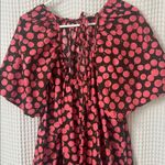 Free People  Jodie Printed Tunic Small Chocolate Pink Dot Flowy Oversized Photo 9