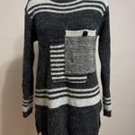 Vtg Unbranded Rare Design Patchwork Sweater Women S Gray Tunic Grandma Chunky Photo 0