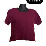 PINK - Victoria's Secret PINK burgundy tee top shirt short sleeve women’s small Photo 0