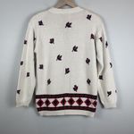 Vintage York Fair For Seiferts Womens Sweater Small White Floral Pattern Cottage Photo 5