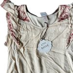 Knox Rose  Women's Oatmeal Flutter Short Sleeve Embroidered Shirt - Small - NWT Photo 2