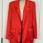 BB Dakota  Steve Madden Smooth Talk Blazer Satin Open Front Red XS New Oversized Photo 4