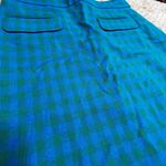 J.Crew NWT Gingham Plaid Check Mini Skirt SZ 0 Green Blue Flap Pockets A-line Photo 2