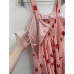 Belle Poque Strawberry Print Dress Women Medium Pink‎ Preppy Y2K Retro Novelty Pink Photo 5
