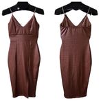 Glare  faux leather bodycon dress with side slit Photo 1
