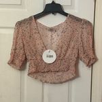 Princess Polly NWT  Crop Top Blouse Pink Floral Print Where Love Blossoms Size 8 Photo 5