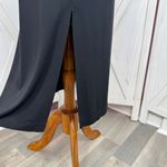 Loft  Crochet Trim Jersey Knit Sleeveless Belted Midi Dress Black Tan XS‎ Photo 8