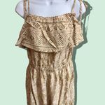 Entro Cream and Brown Ruffle Romper Sz M Photo 1