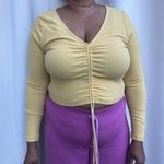 O'Neill Yellow Long sleeve top, ruched long sleeved shirt Photo 6