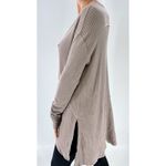 Free People  Beige Waffle Drippy Thermal Long Sleeve V-neckline Top Size Small Photo 2