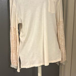 We The Free 💜  Cream Long Sleeve with Silky Printed Sleeves Photo 0