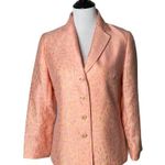 Lafayette 148 Women Blazer Size 6 Peach All Over Floral Print Suit Jacket Office Orange Photo 0