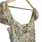 ASTR NWOT  The Label Cap Sleeve Floral Cut Out Mini Dress in Yellow Multi Size M Photo 6