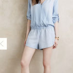 Cloth & Stone Anthropologie Surplice Chambray Romper Photo 0